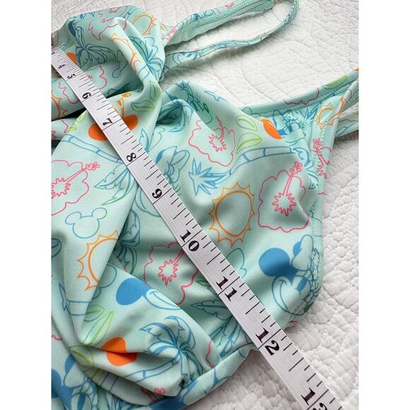 Disney Parks One-Piece Swimsuit Womens Sz XS Aqua Mickey Minnie UPF 50 Tropical - Picture 4 of 5